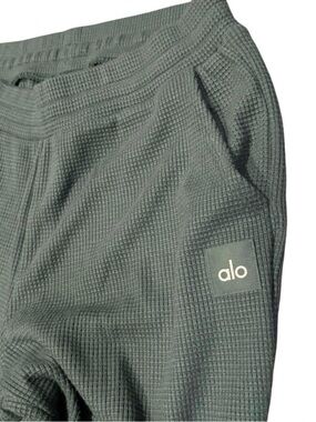 Alo Yoga Waffle Weekend Escape Jogger Olive Green Women’s LG Lounge Athleisure